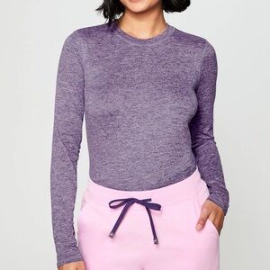 Fabletics Heathered Purple Long Sleeve Tee